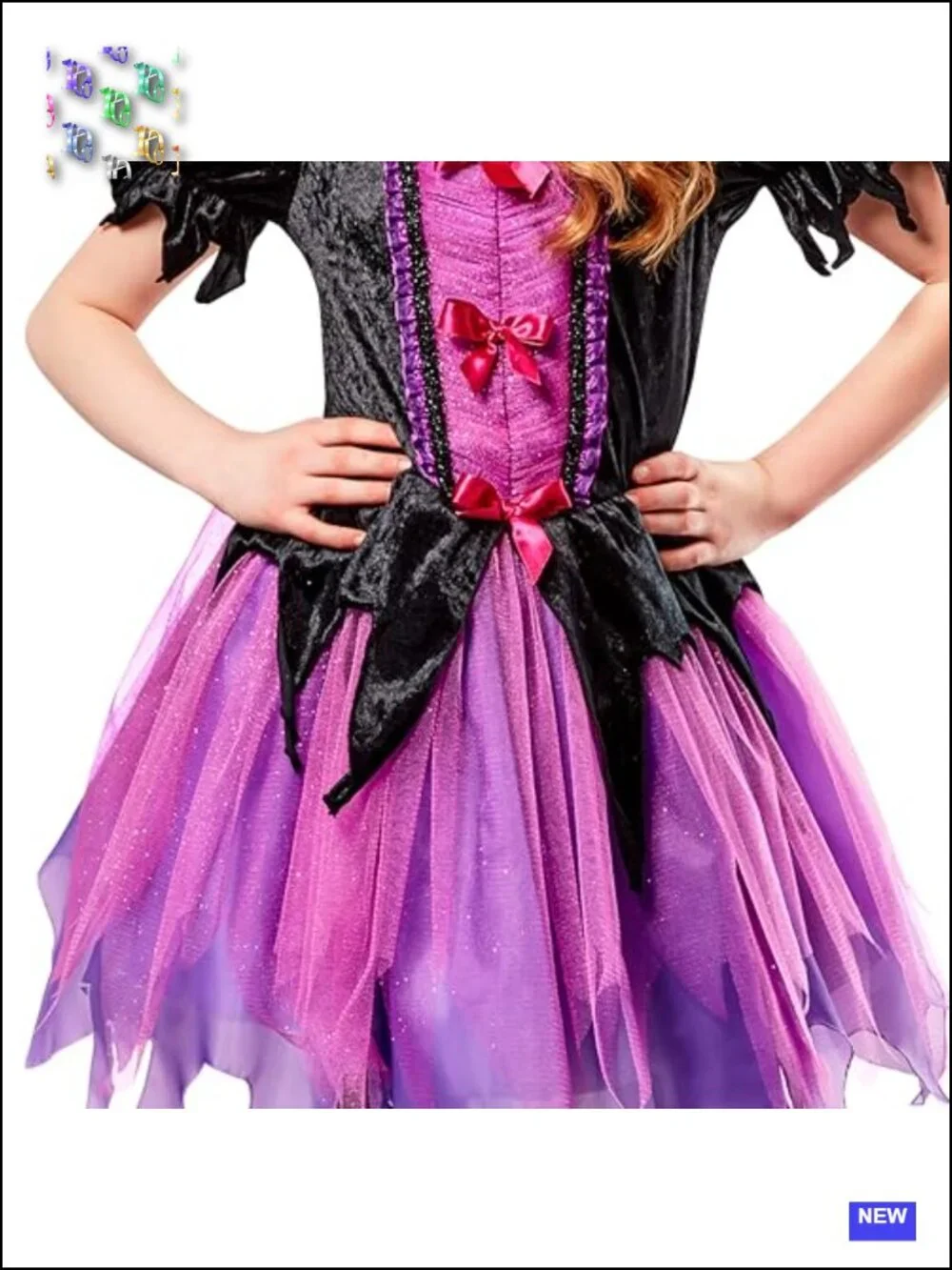 Girls Witch Costume Dress with Headband Halloween Cosplay